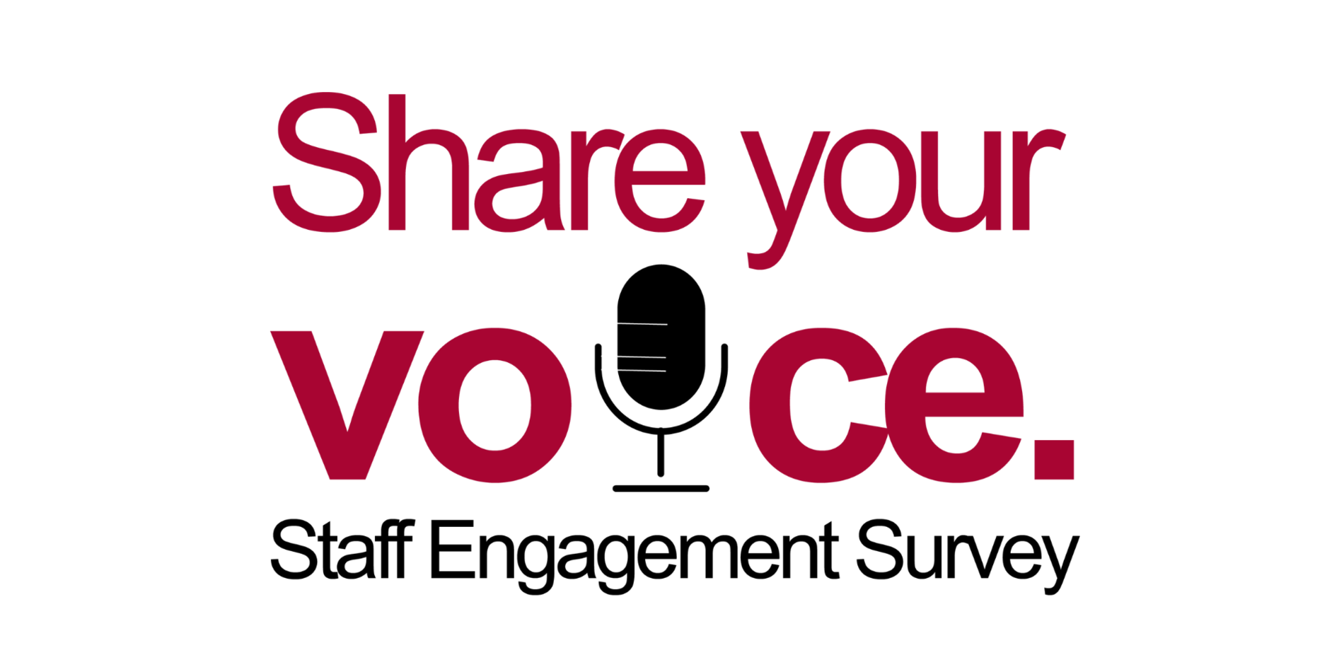 Share your voice, staff engagement survey logo