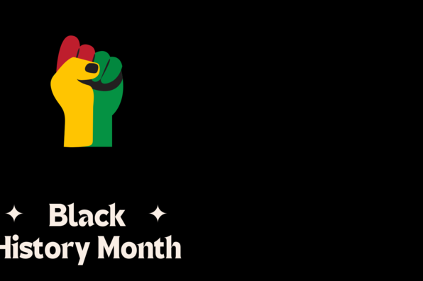 Black history month raised fist background
