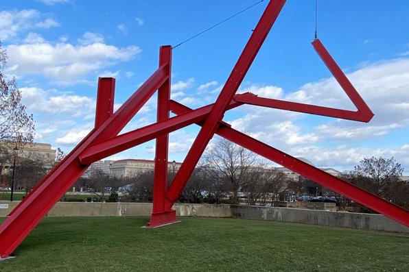 Red bar structure outside