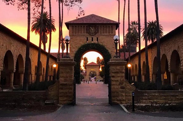 Stanford campus during sunset