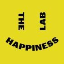 the text "the happiness lab" in the shape of a smiley face