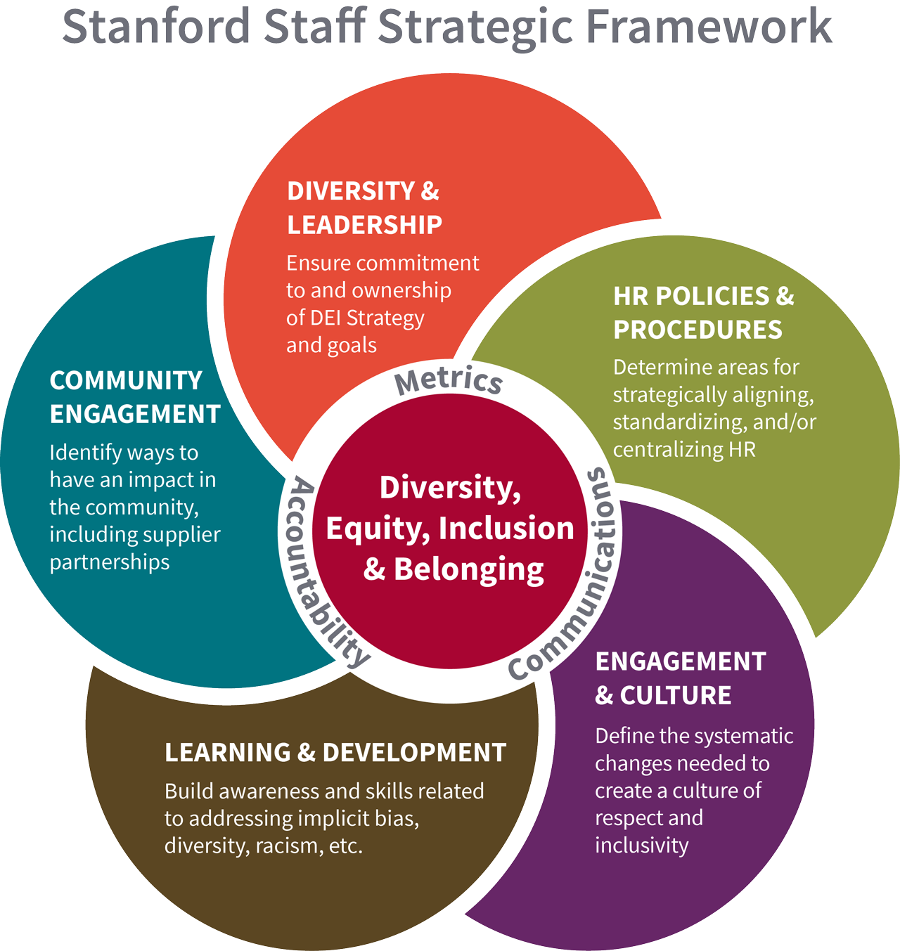 graphic of the staff strategic framework for diversity, equity, inclusion and belonging